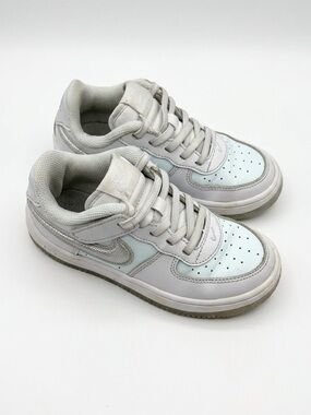 Nike Force 1 Low Top EasyOn PS Sneakers Size 12C AF1 Pure Platinum Glacier Blue